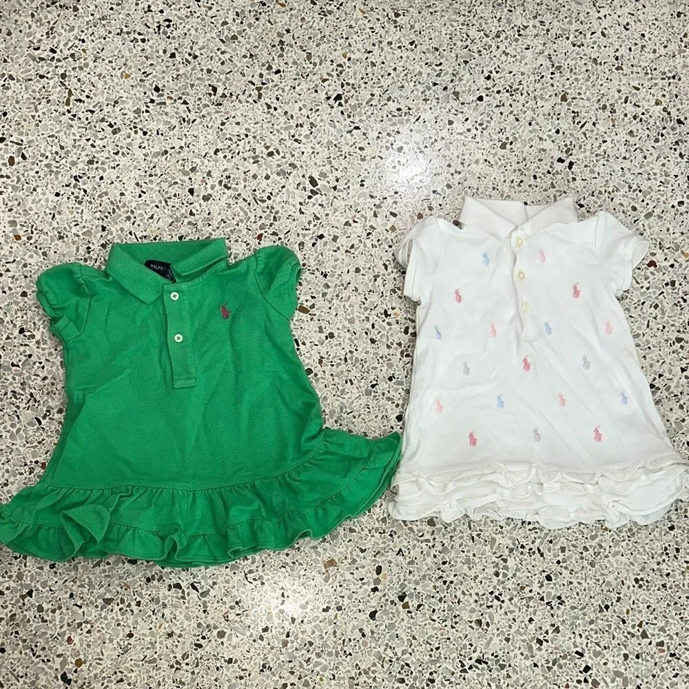 2 Ralph Lauren baby dresses cotton 9 month EUC